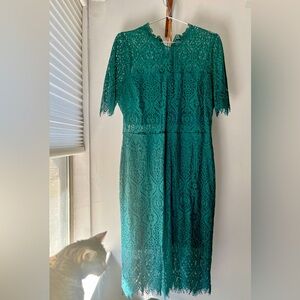 Lulu's Teal Lace Midi Dress